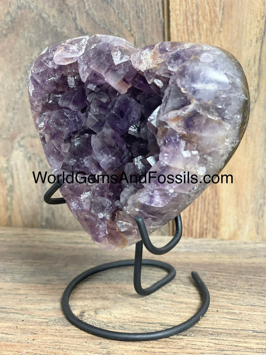 Amethyst Druze Heart On Stand 3.75”  #20