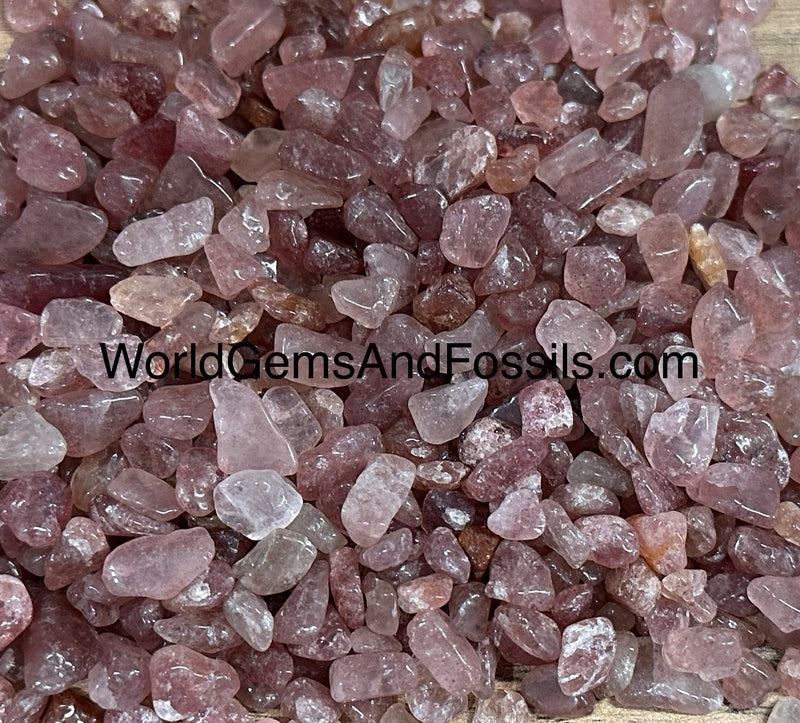 Strawberry Quartz Chip Stones 7-12mm 1 lb