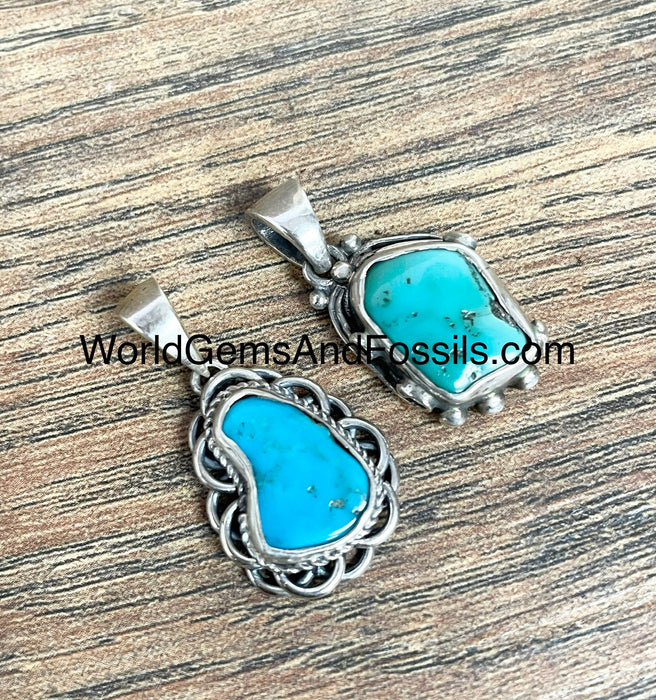 Turquoise Pendant Sterling Silver