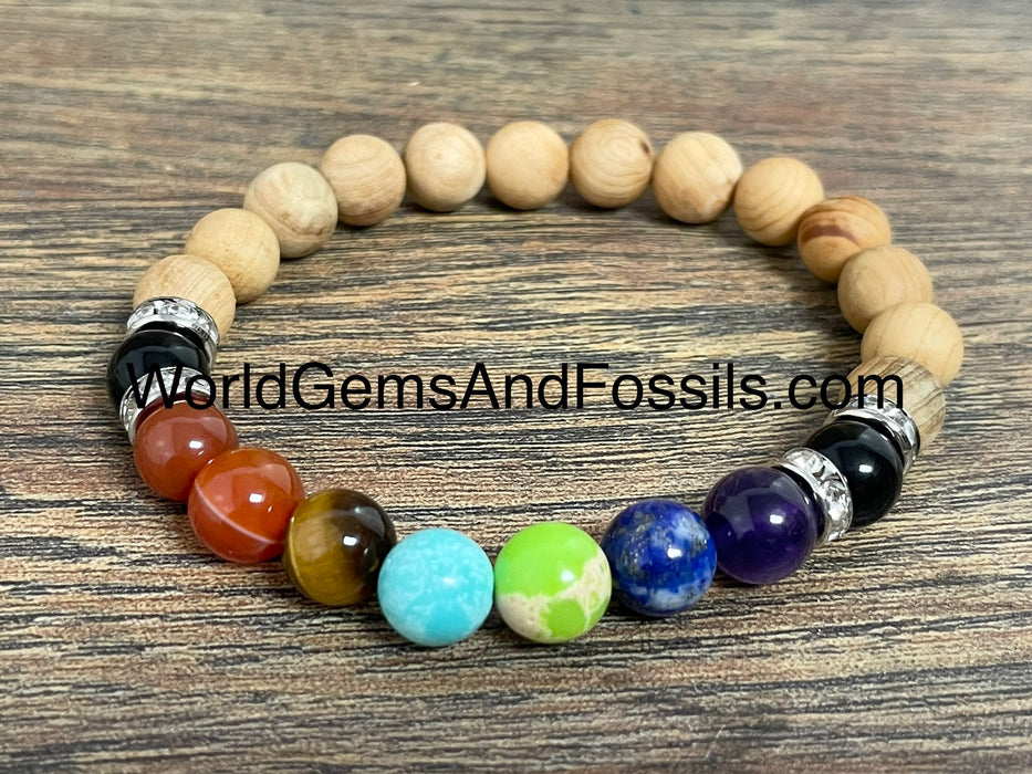 Palo Santo Chakra Bracelet 8mm