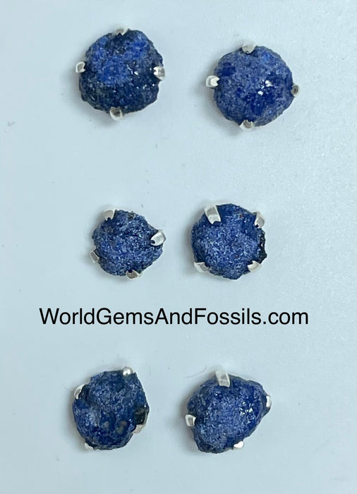 Azurite Stud Earring Sterling Silver