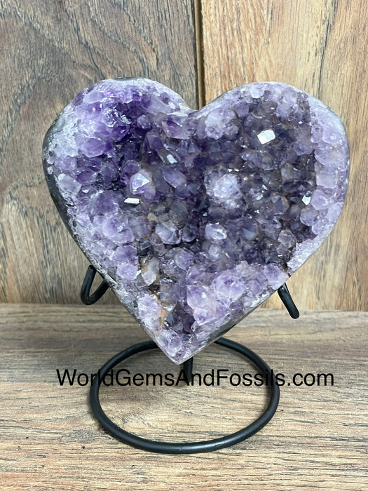 Amethyst Druze Heart On Stand 3.5”  #21