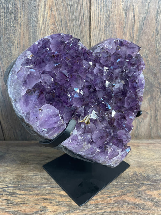 Amethyst Druze Heart On Stand 8.5”   #51