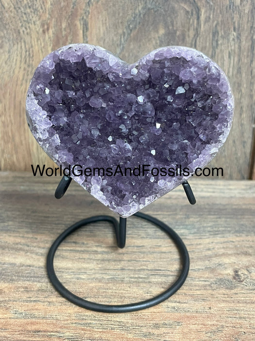 Amethyst Druze Heart On Stand 3.3”  #7