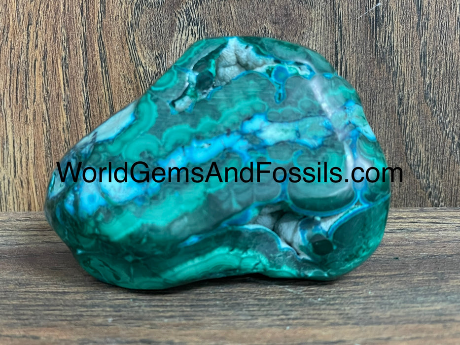 Malachite With Chrysocolla Free Form 3” #12