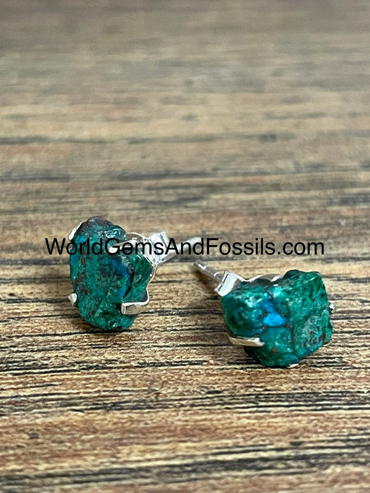 Chrysocolla Stud Earring Sterling Silver