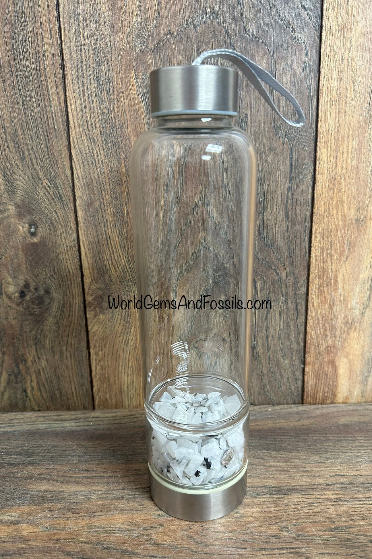 Rainbow Moonstone Crystal Water Bottle