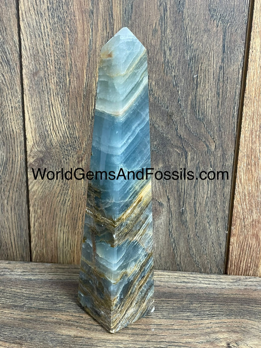 Blue Onyx Obelisk 8.5”  #9