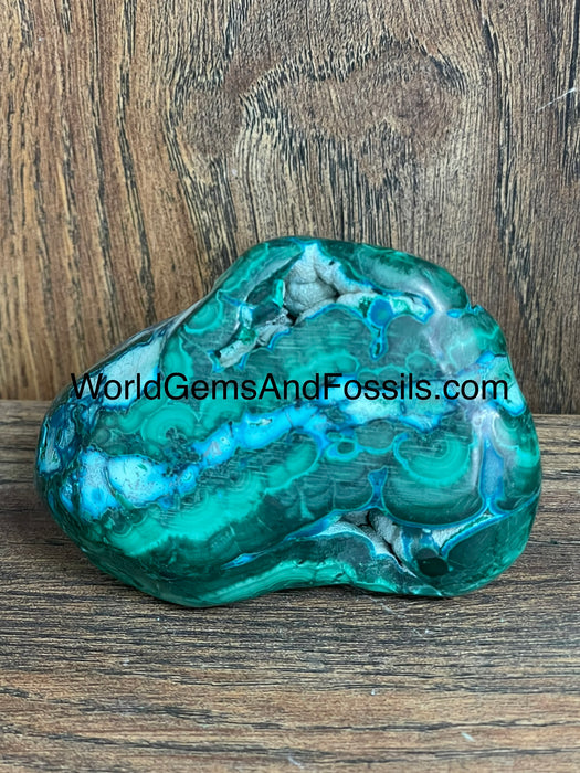 Malachite With Chrysocolla Free Form 3” #12