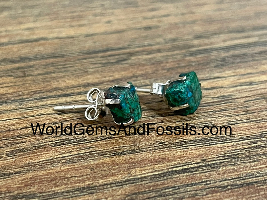 Chrysocolla Stud Earring Sterling Silver