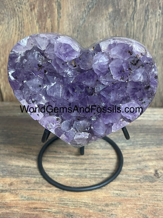 Amethyst Druze Heart On Stand 3.75”  #9