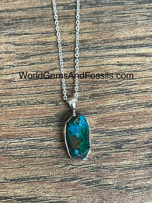 Chrysocolla Necklace Sterling Silver