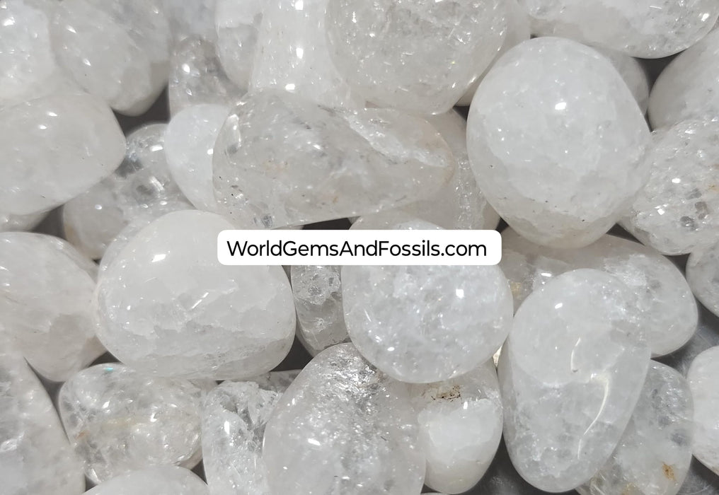 Clear Crackle Quartz Tumbled Stone 1 lb