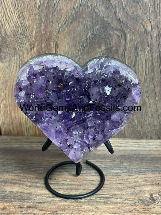 Amethyst Druze Heart On Stand 3.75”  #4