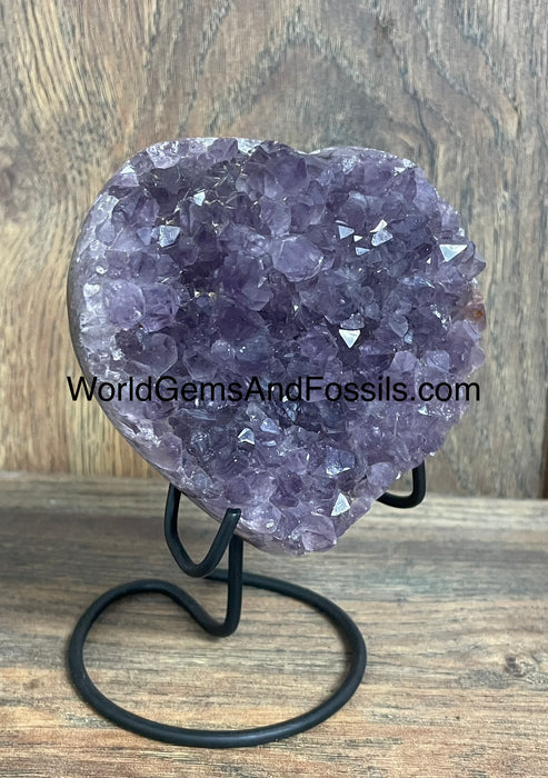 Amethyst Druze Heart On Stand 3.5”  #11