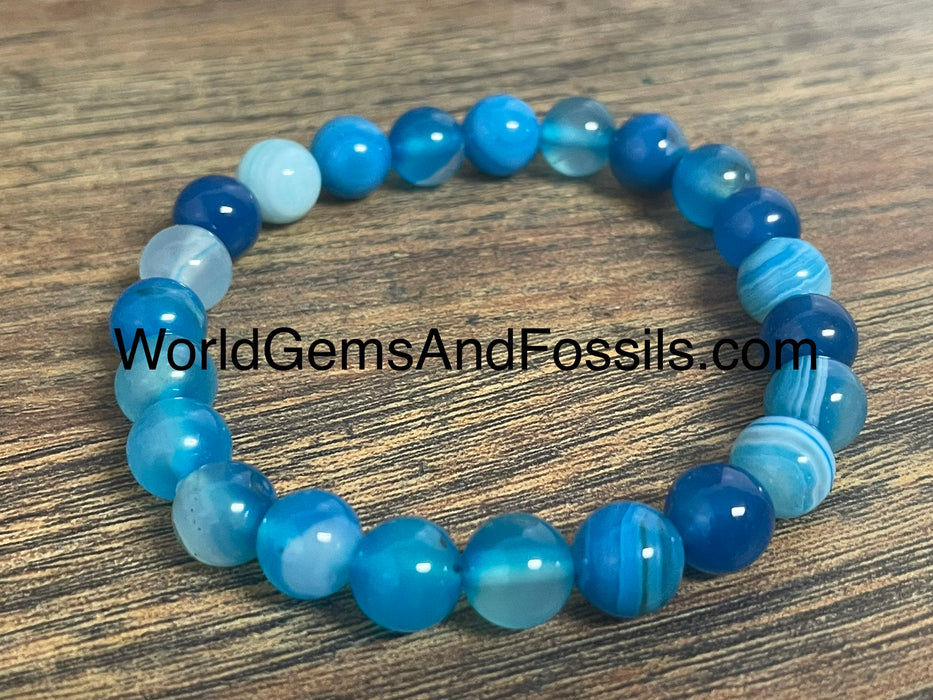 Blue Agate Bracelet 8mm