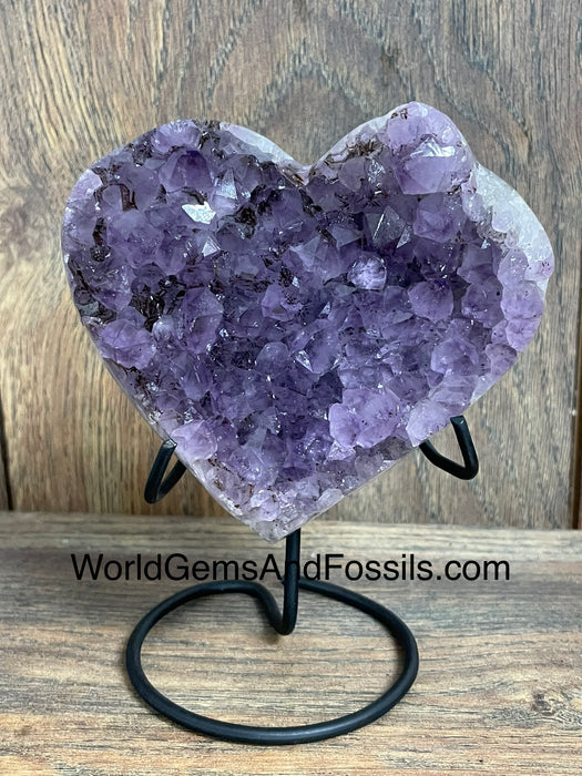 Amethyst Druze Heart On Stand 4”  #16