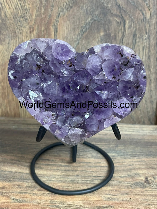 Amethyst Druze Heart On Stand 3.75”  #9