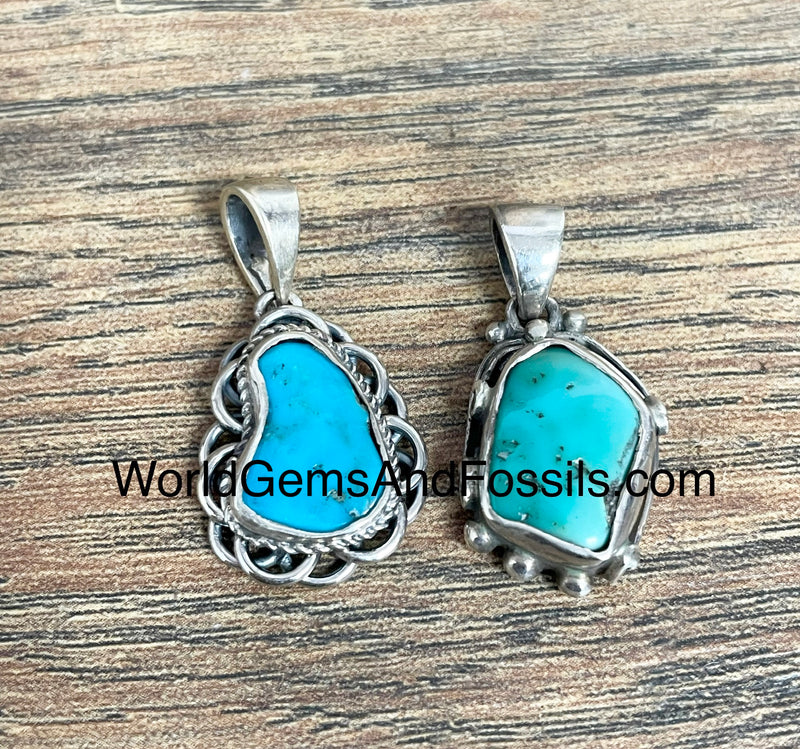 Turquoise Pendant Sterling Silver