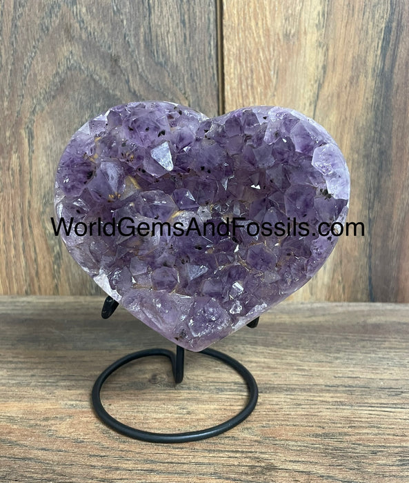 Amethyst Druze Heart On Stand 4.75”  #5