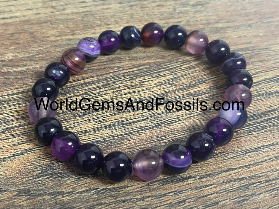 Purple Agate Bracelet 8mm