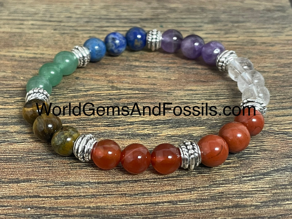 Chakra Bracelet With Separators 8mm