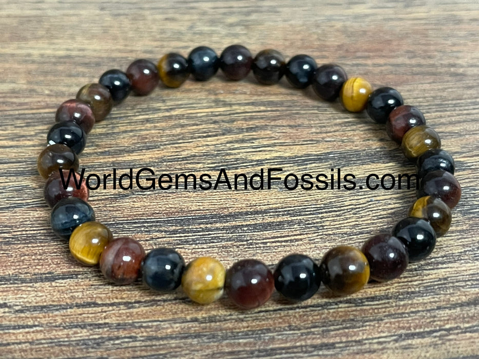 Multi Color Tiger Eye Bracelet 6mm