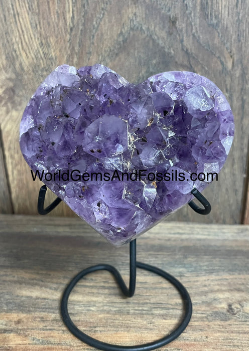 Amethyst Druze Heart On Stand 4”  #12