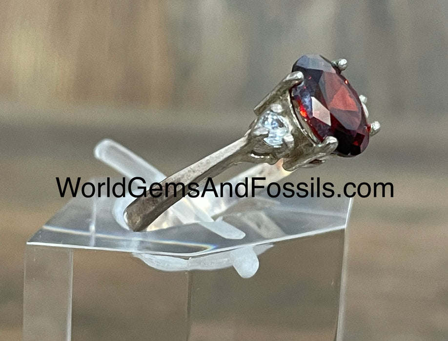 Garnet Ring Sterling Silver