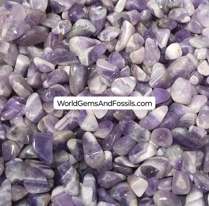 Amethyst Tumbled Stone 1 lb  Banded 1/2"