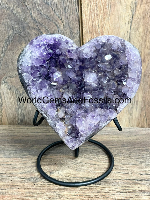 Amethyst Druze Heart On Stand 3.5”  #21