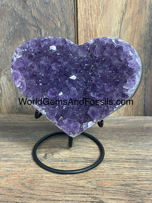 Amethyst Druze Heart On Stand 4.3”  #6