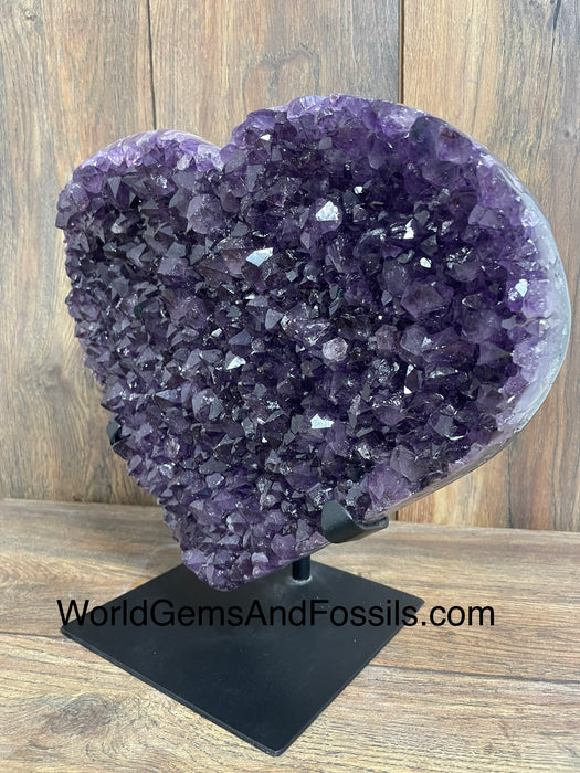 Amethyst Druze Heart On Stand 12.5”   #26