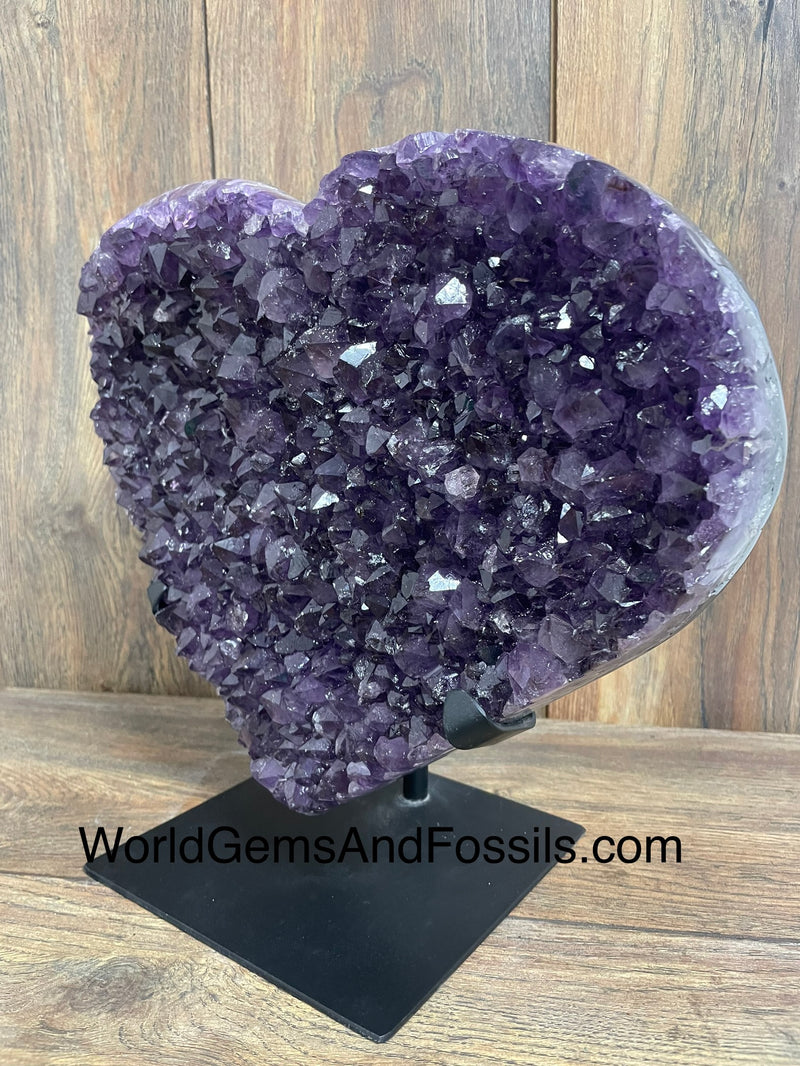 Amethyst Druze Heart On Stand 12.5”
