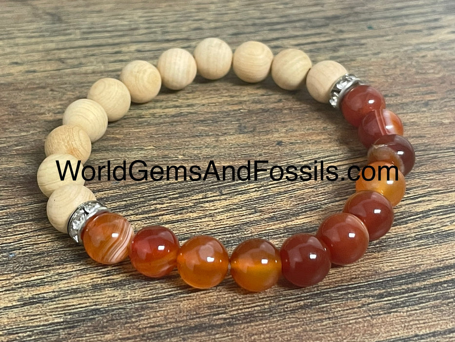 Palo Santo Carnelian Bracelet 8mm