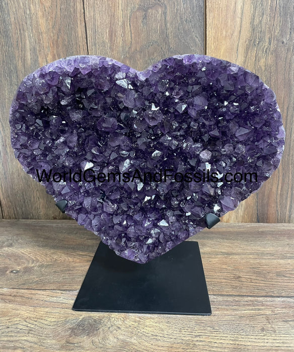 Amethyst Druze Heart On Stand 12.5”   #26