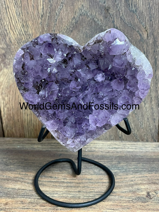 Amethyst Druze Heart On Stand 4”  #16