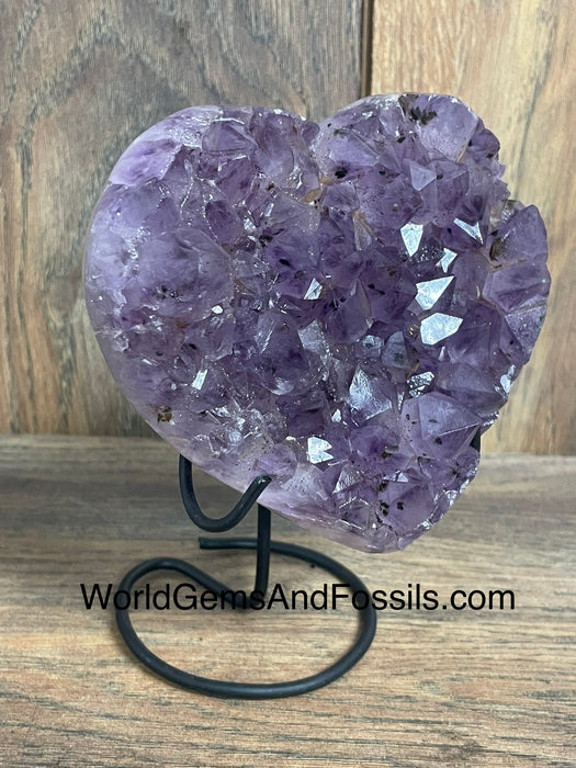 Amethyst Druze Heart On Stand 4.7”  #2