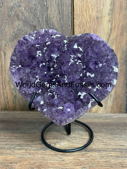 Amethyst Druze Heart On Stand 4.4”  #18