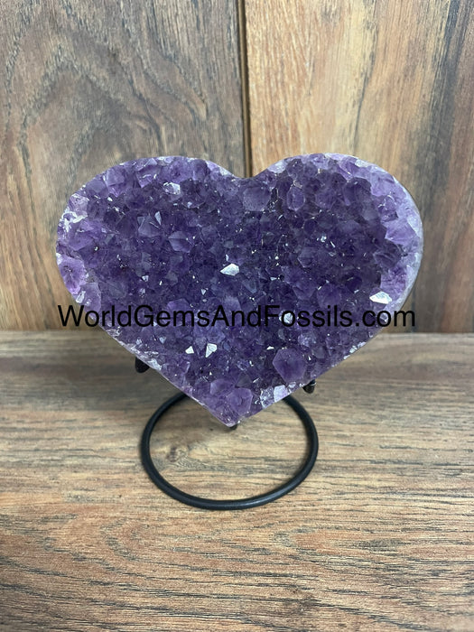 Amethyst Druze Heart On Stand 4.3”  #6