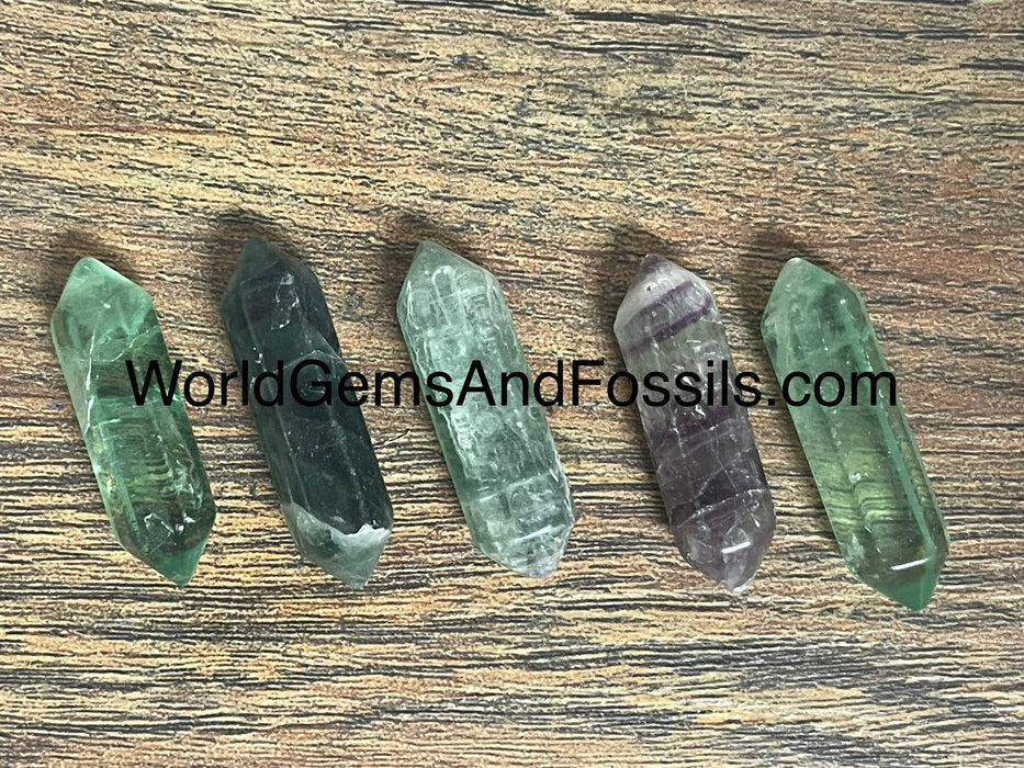 Fluorite Point Double Terminated 5pcs