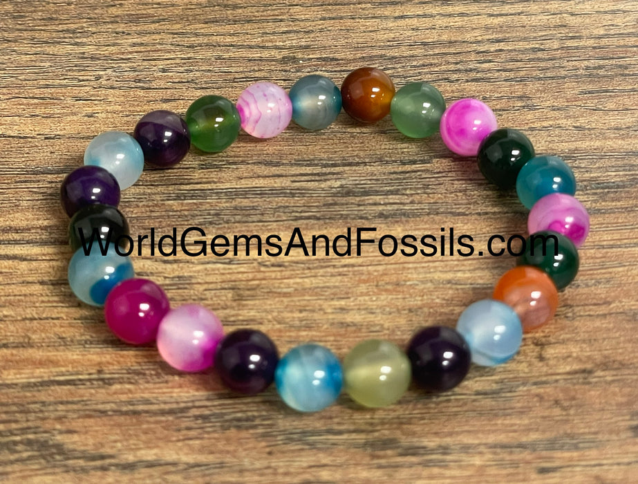 Mix Agate Bracelet 8mm