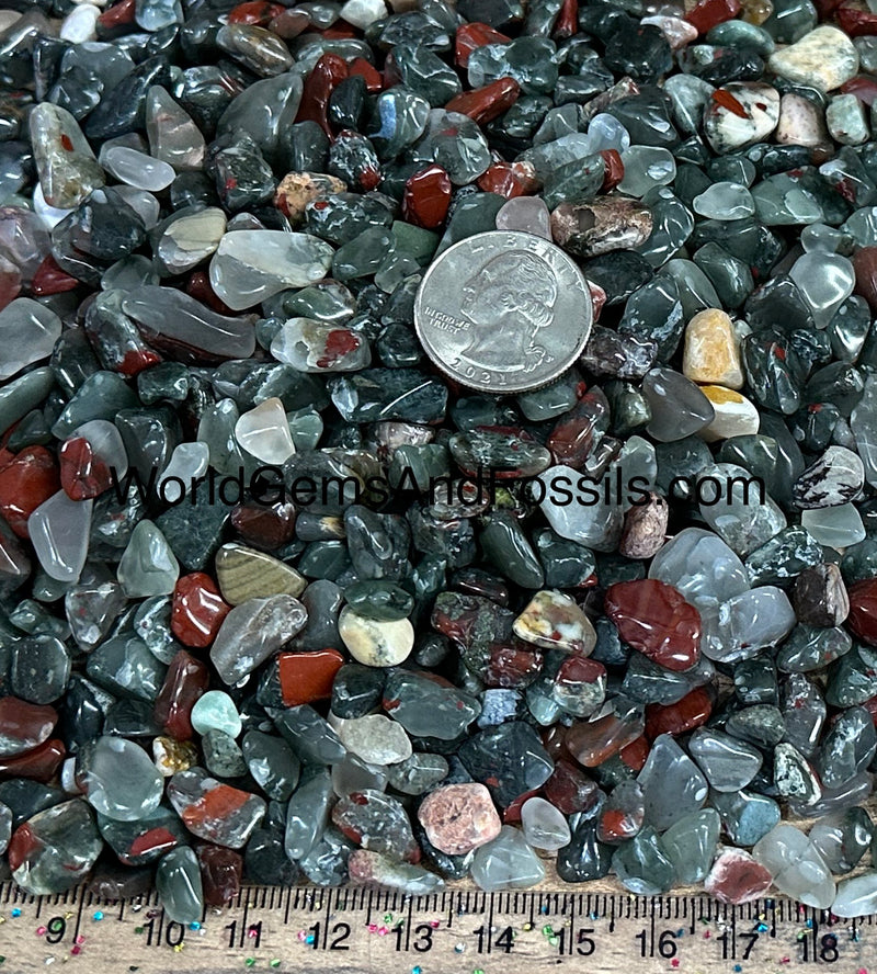 Bloodstone Chip Stone 6-12mm 1 lb