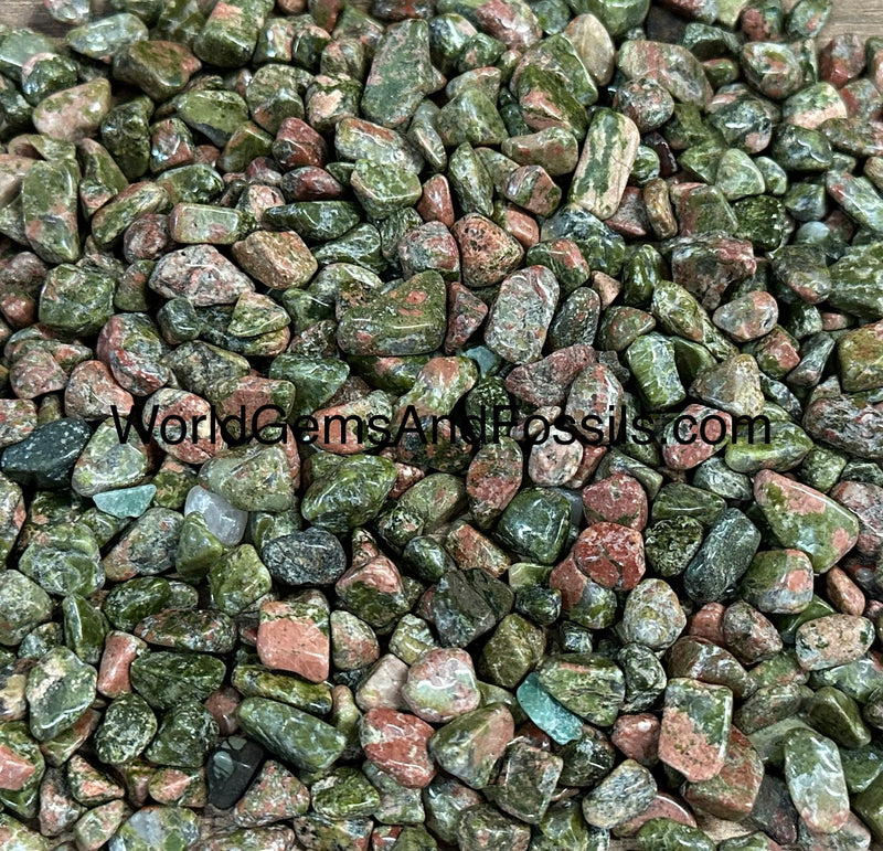 Unakite Chip Stones 7-12mm 1 lb