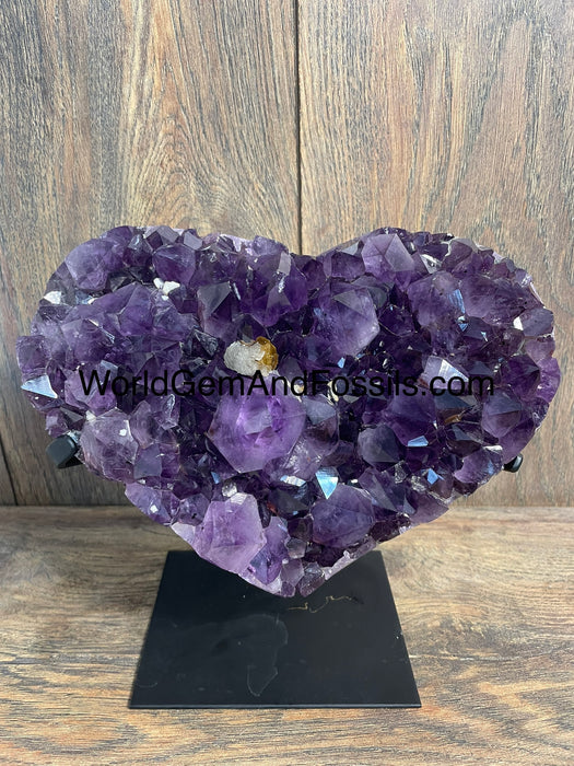 Amethyst Druze Heart On Stand 8”   #52