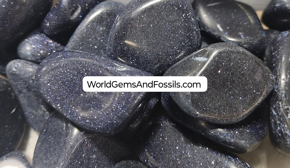 Blue Goldstone Tumbled Stone 1 lb