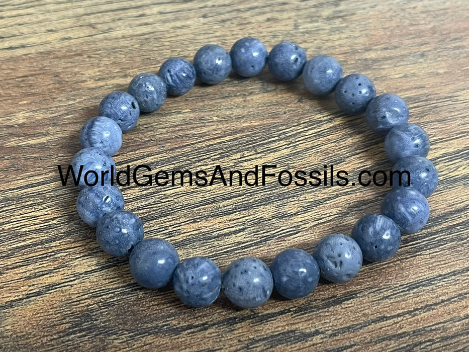 Blue Coral Bracelet 8mm