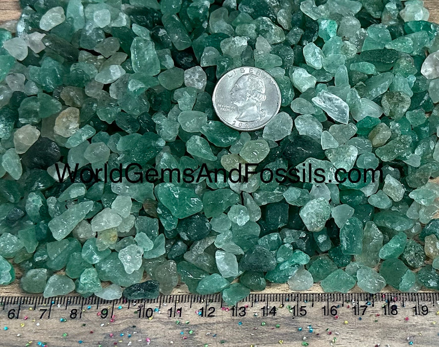 Green Strawberry Quartz Chip Stones 7-12mm 1lb