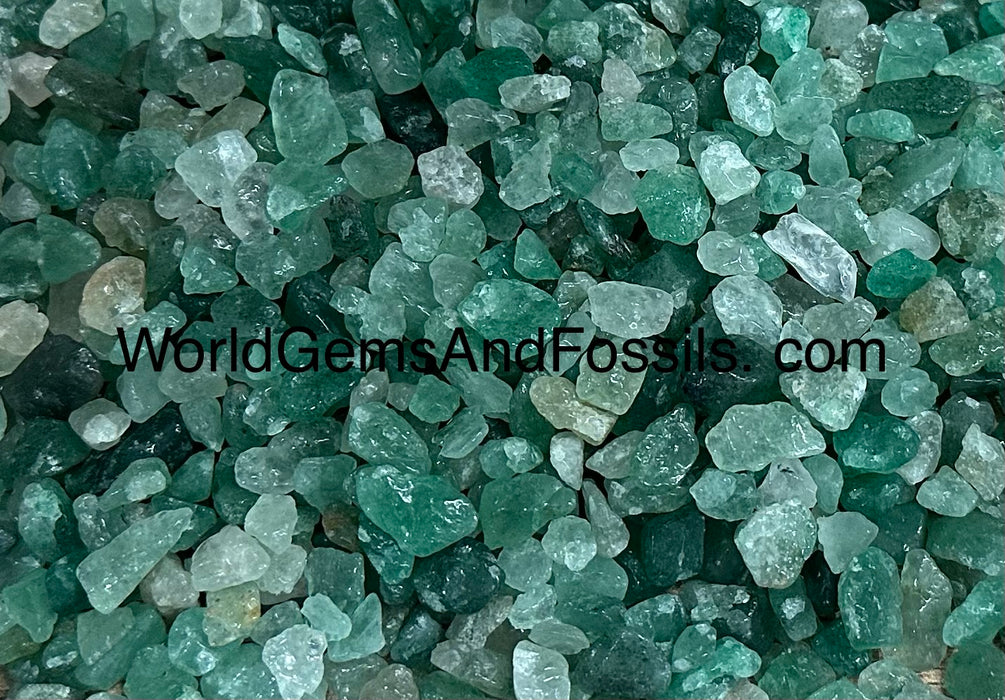 Green Strawberry Quartz Chip Stones 7-12mm 1lb