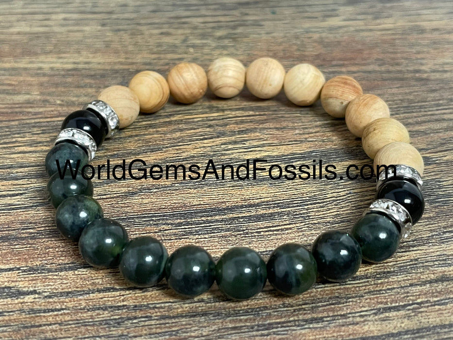 Palo Santo Nephrite Jade Bracelet 8mm